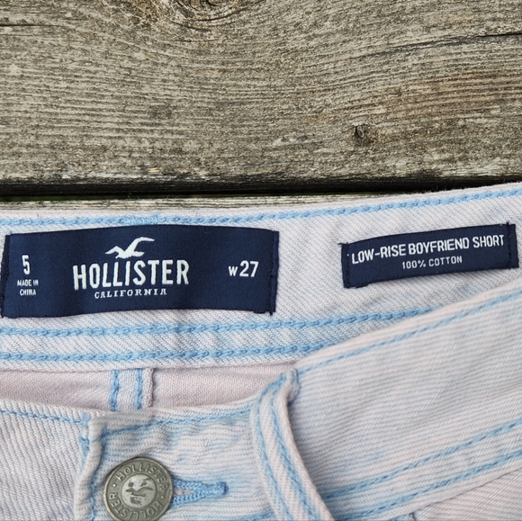 Hollister Low Rise Distressed Ripped  Boyfriend Shorts Pastel Pink Purple - Picture 4 of 10
